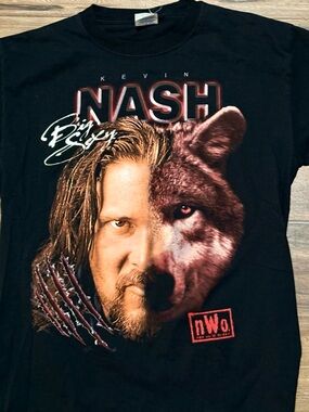 NWO wcw wrestling Black Kevin Nash Graphic Tee - Men’s Crewneck Shirt large